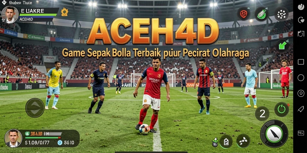 Tampilan gameplay <strong>ACEH4D</strong> yang penuh aksi di lapangan sepak bola.