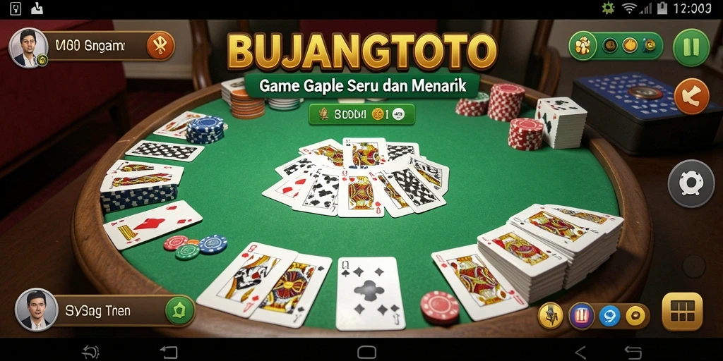 Screenshot BUJANGTOTO menampilkan serunya gameplay Gaple.