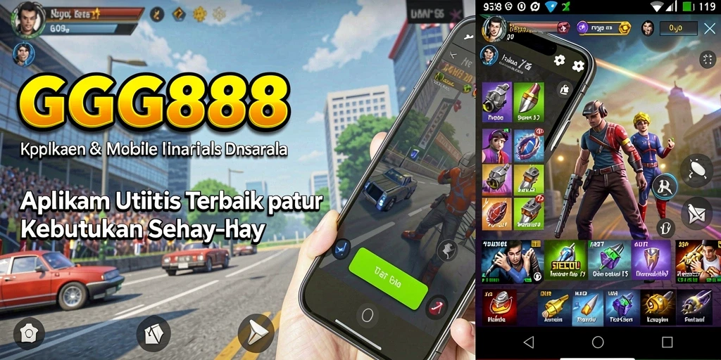 Tampilan utama GGG888 dengan berbagai fitur utilitas yang menarik.