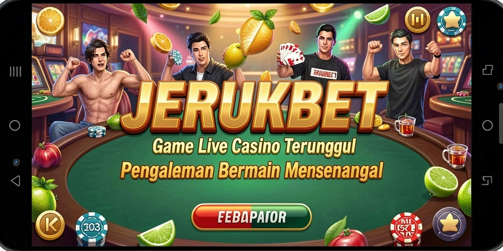 Screenshot gameplay JERUKBET menampilkan dealer profesional dan suasana kasino yang hidup.