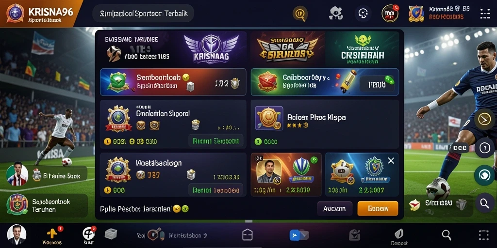 Tampilan gameplay Sportsbook yang menarik dan interaktif di KRISNA96.