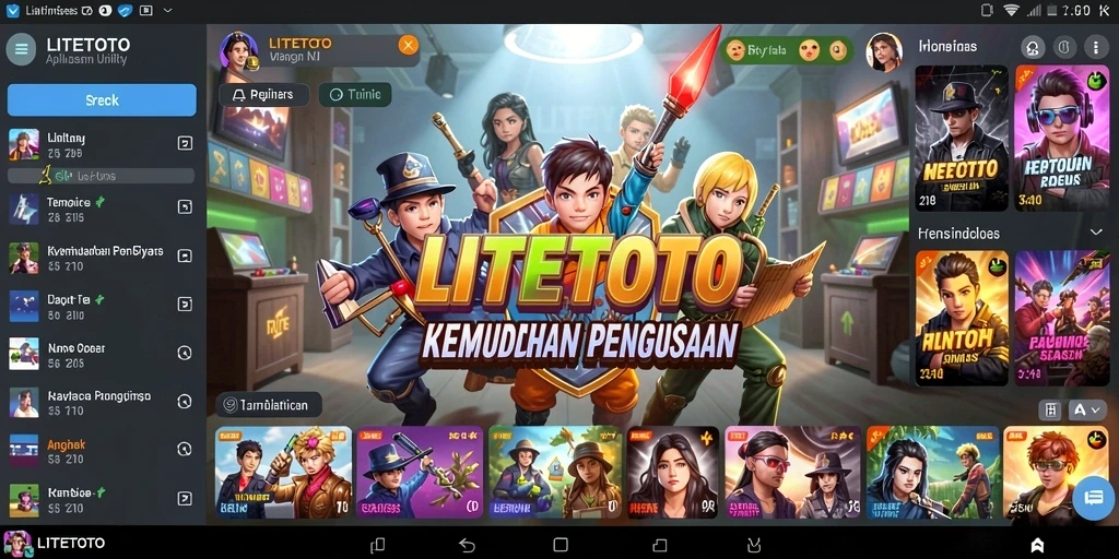 Tampilan antarmuka pengguna LITETOTO yang intuitif dan responsif.