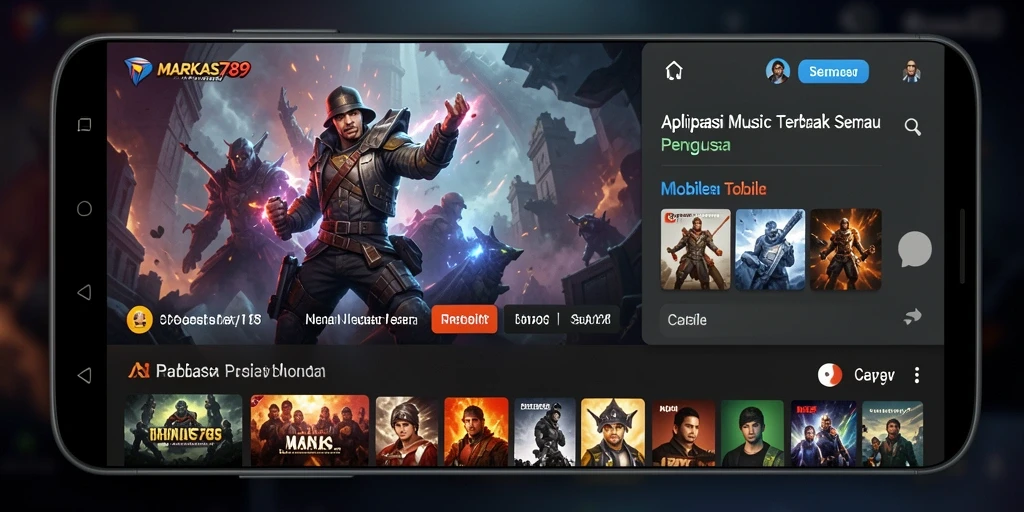 Screenshot gameplay dari aplikasi MARKAS789 yang menunjukkan fitur musik interaktif.