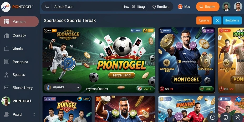 Tampilan utama PIONTOGEL yang menonjolkan fitur taruhan.