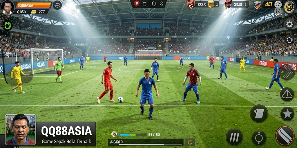 Tampilan gameplay menarik dari QQ88ASIA saat pertarungan sengit di lapangan.
