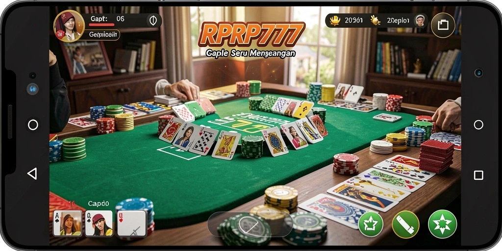 Screenshot RPRP777 menampilkan gameplay Gaple yang seru dan interaktif.