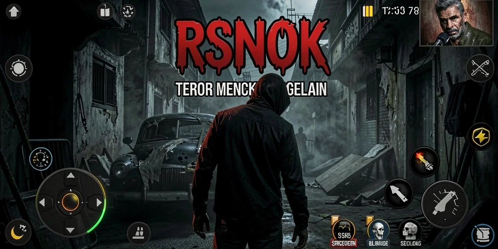 Tampilan gameplay RSNOK yang penuh ketegangan dan misteri.