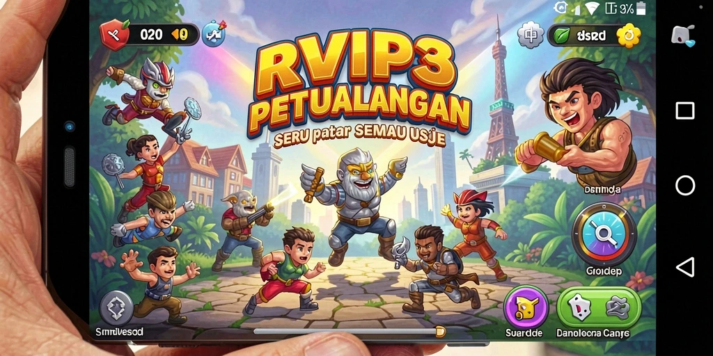 Tangkapan layar gameplay RVIP3 menampilkan aksi seru dan tantangan Arcade.