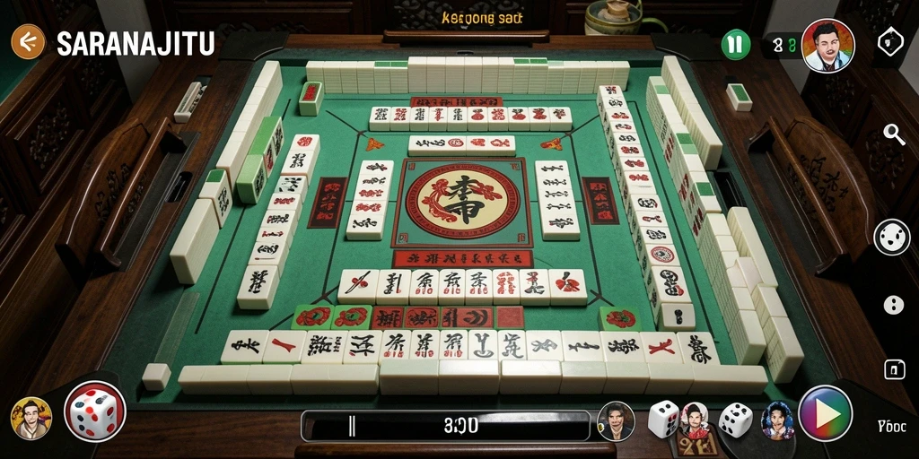 Screenshot menunjukkan gameplay Mahjong yang seru dan penuh tantangan.