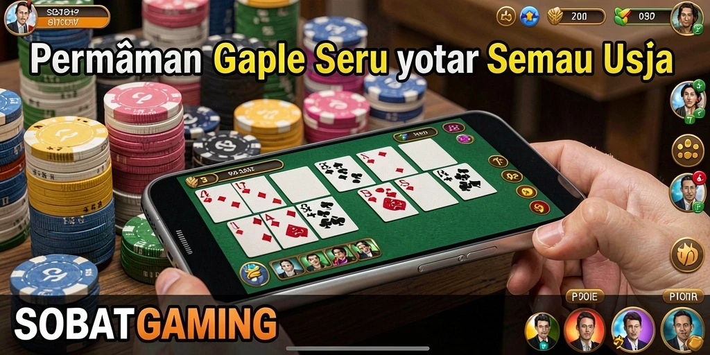 Tampilan seru gameplay Gaple di SOBATGAMING dengan antarmuka yang menarik.