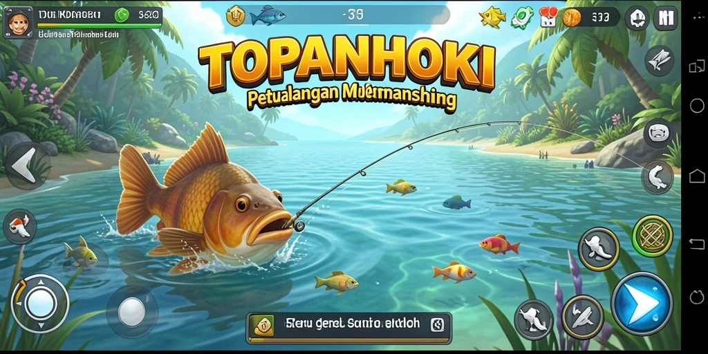 Tangkapan ikan yang keren dalam gameplay TOPANHOKI.